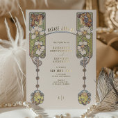 Vintage Jugendstil-Hochzeitsfeier Akzent Folieneinladung