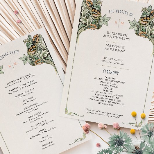 Vintage Jugendstil-Hochzeitskarte Einladung