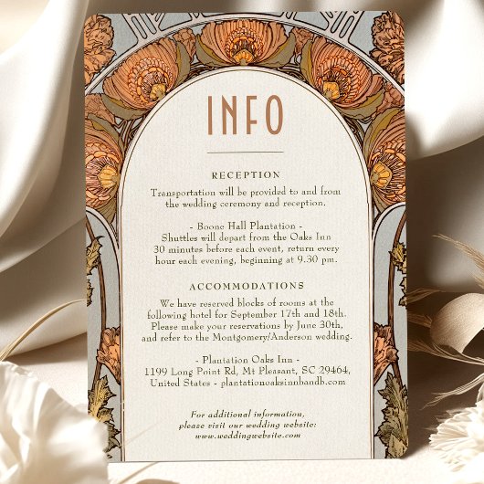 Vintage Jugendstil-Hochzeitskarte Einladung