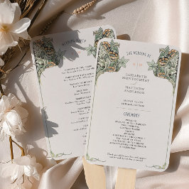 Vintage Jugendstil-Hochzeitskarte Fächer