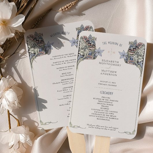 Vintage Jugendstil-Hochzeitskarte Fächer