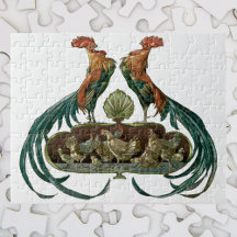 Vintage Jugendstil-Hühner und -röster