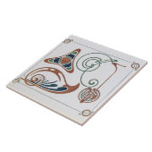 Vintage Jugendstil-Illustration von Mucha Fliese (Seite)