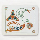 Vintage Jugendstil-Illustration von Mucha Mousepad (Vorne)