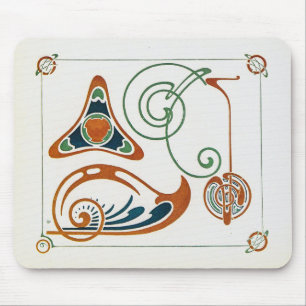 Vintage Jugendstil-Illustration von Mucha Mousepad