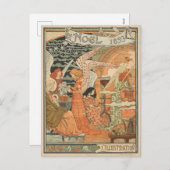 Vintage Jugendstil-Illustration Weihnachtskarte Feiertagspostkarte (Vorne/Hinten)