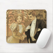 Vintage Jugendstil-Liebe Romantik, Flirt von Mucha Mousepad (Mit Mouse)