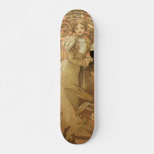 Vintage Jugendstil-Liebe Romantik, Flirt von Mucha Skateboard