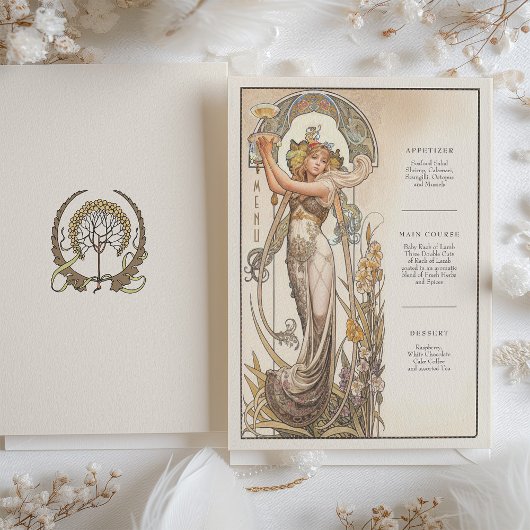 Vintage Jugendstil-Menü-Karte Einladung
