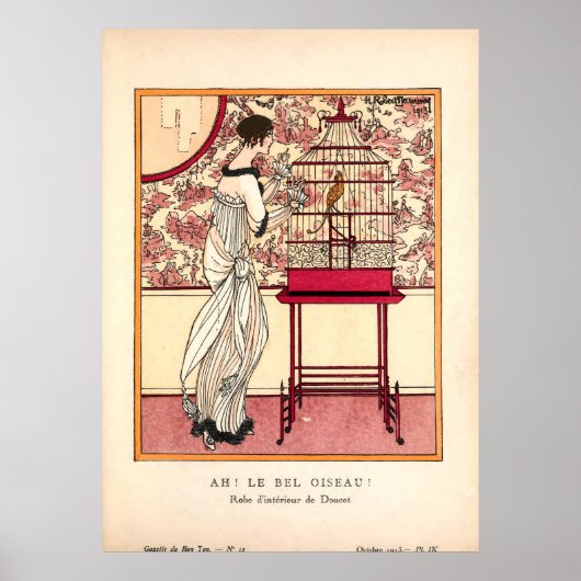 Vintage Jugendstil-Modeplatte Poster (Vorne)