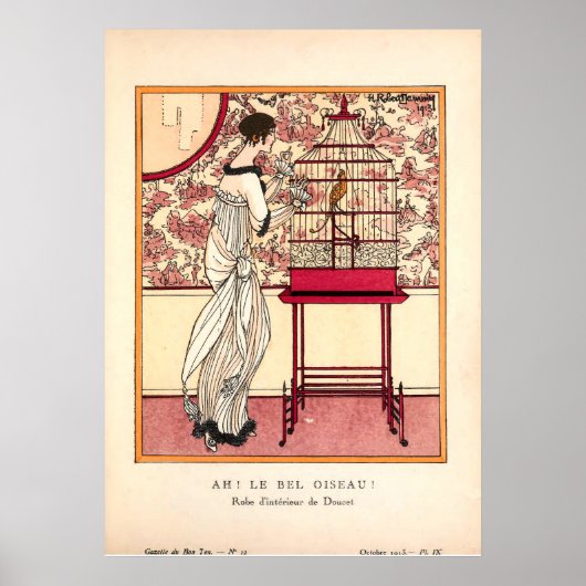 Vintage Jugendstil-Modeplatte Poster (Vorne)