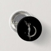 Vintage Jugendstil-Mond-Girl Button (Vorne & Hinten)