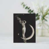 Vintage Jugendstil-Mond-Girl Postkarte (Stehend Vorderseite)