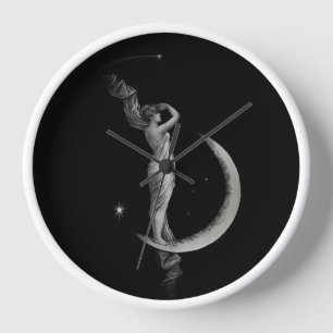 Vintage Jugendstil-Mond-Girl Uhr