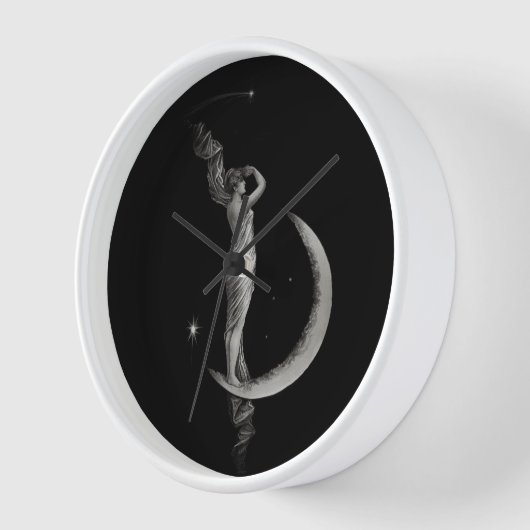 Vintage Jugendstil-Mond-Girl Uhr (Winkel)