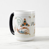 Vintage Jugendstil-Monogramm-Malerei von Mucha Verwandlungstasse (Vorderseite Links)