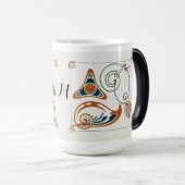 Vintage Jugendstil-Monogramm-Malerei von Mucha Verwandlungstasse (VorderseiteRechts)