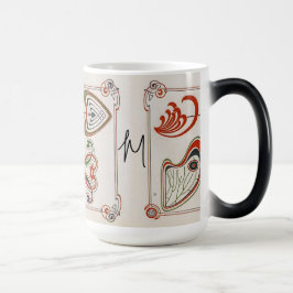 Vintage Jugendstil-Monogramm-Malerei von Mucha Verwandlungstasse