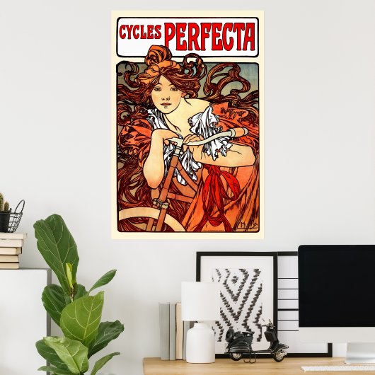 Vintage Jugendstil-Mucha Poster (Heimbüro)