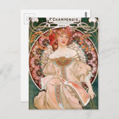 Vintage Jugendstil-Mucha Postkarte (Vorne/Hinten)