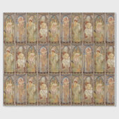 Vintage Jugendstil-Mucha-Zeiten des Tagesmusters Geschenkpapier (Flach)