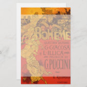 Vintage Jugendstil-Musik, La Boheme Opera, 1896 Briefpapier (Vorne/Hinten)