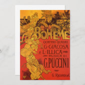 Vintage Jugendstil-Musik, La Boheme Opera, 1896 Einladung (Vorne/Hinten)