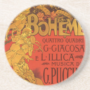 Vintage Jugendstil-Musik, La Boheme Opera, 1896 Getränkeuntersetzer