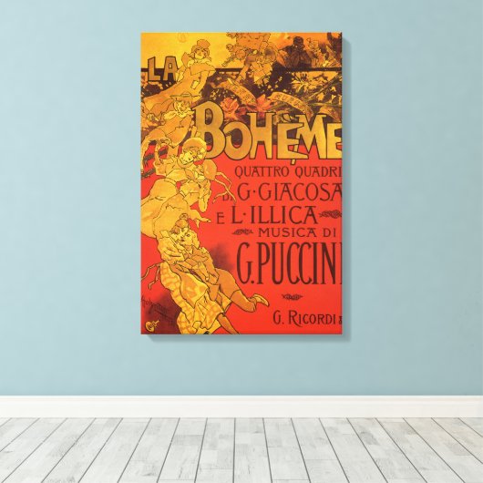 Vintage Jugendstil-Musik, La Boheme Opera, 1896 Leinwanddruck (Insitu (Holzboden))