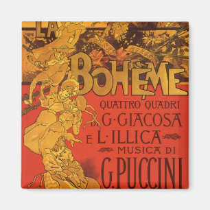 Vintage Jugendstil-Musik, La Boheme Opera, 1896 Magnet