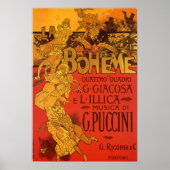 Vintage Jugendstil-Musik, La Boheme Opera, 1896 Poster (Vorne)