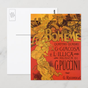 Vintage Jugendstil-Musik, La Boheme Opera, 1896 Postkarte
