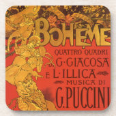 Vintage Jugendstil-Musik, La Boheme Opera, 1896 Untersetzer (Vorderseite)