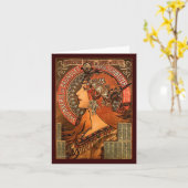 Vintage Jugendstil-Note oder Grußkarte Karte (Gelbe Blume)