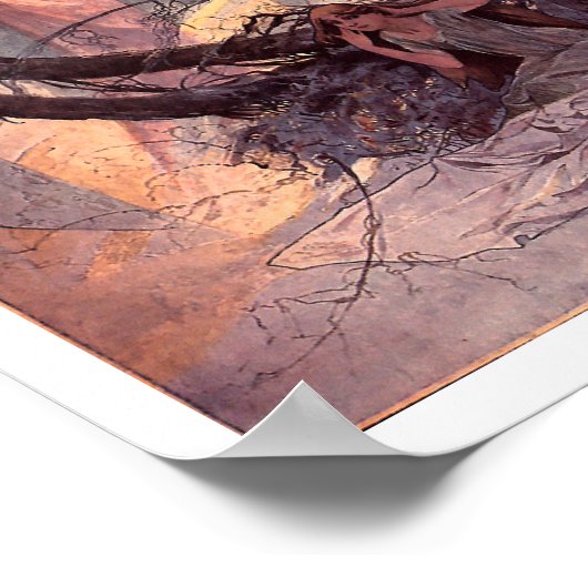 Vintage Jugendstil-Osterfest Glockenturm Erwachen Poster (Ecke)