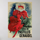 Vintage Jugendstil-Pastilles Geraudel Husten Tropf Poster (Vorne)