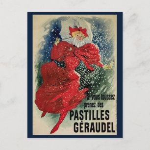 Vintage Jugendstil-Pastilles Geraudel Husten Tropf Postkarte