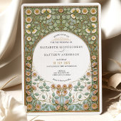 Vintage Jugendstil-Pfauenhochzeit Einladung