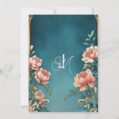 Vintage Jugendstil-Pink-Peonies Alfonse Mucha Einladung (Rückseite)