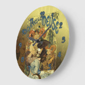 Vintage Jugendstil-Poster Art Meuse Große Wanduhr (Winkel)