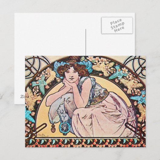 Vintage Jugendstil Postkarte (Vorne/Hinten)