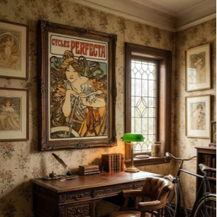 Vintage Jugendstil-Radtour von Alphonse Mucha Poster