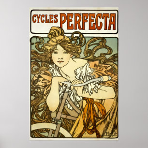 Vintage Jugendstil-Radtour von Alphonse Mucha Poster