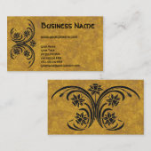 Vintage Jugendstil Retro Chic Blume Visitenkarte (Vorne/Hinten)