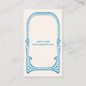 Vintage Jugendstil Retro Stilvolle Pfauenvögel Visitenkarte (Rückseite)