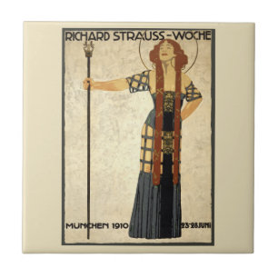 Vintage Jugendstil Richard Strauß-Woche, München Fliese