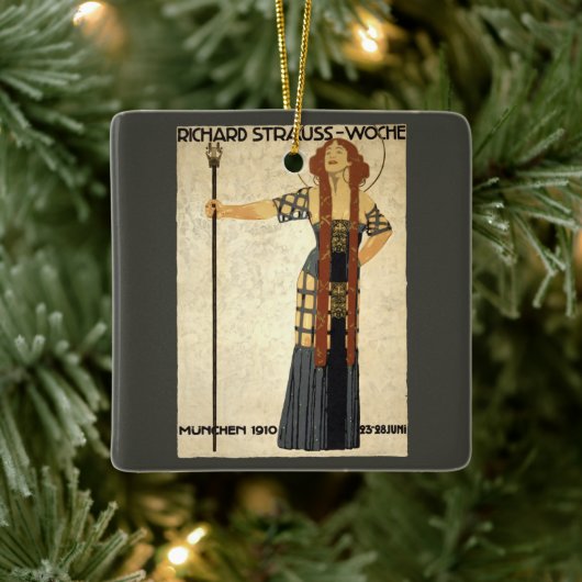 Vintage Jugendstil Richard Strauß-Woche, München Keramikornament (Baum)