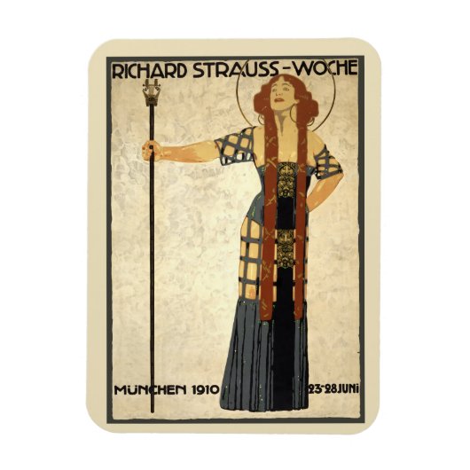 Vintage Jugendstil Richard Strauß-Woche, München Magnet (Vertikal)