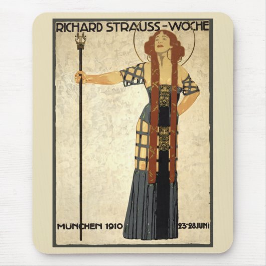 Vintage Jugendstil Richard Strauß-Woche, München Mousepad (Vorne)