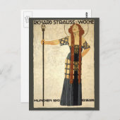 Vintage Jugendstil Richard Strauß-Woche. München Postkarte (Vorne/Hinten)